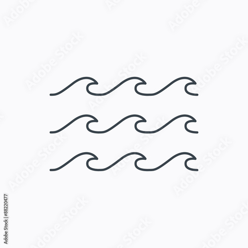 Waves icon. Sea flowing sign.