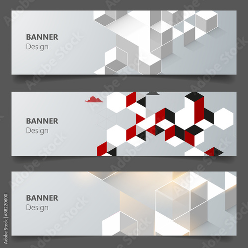 Collection of geometric background banner. 