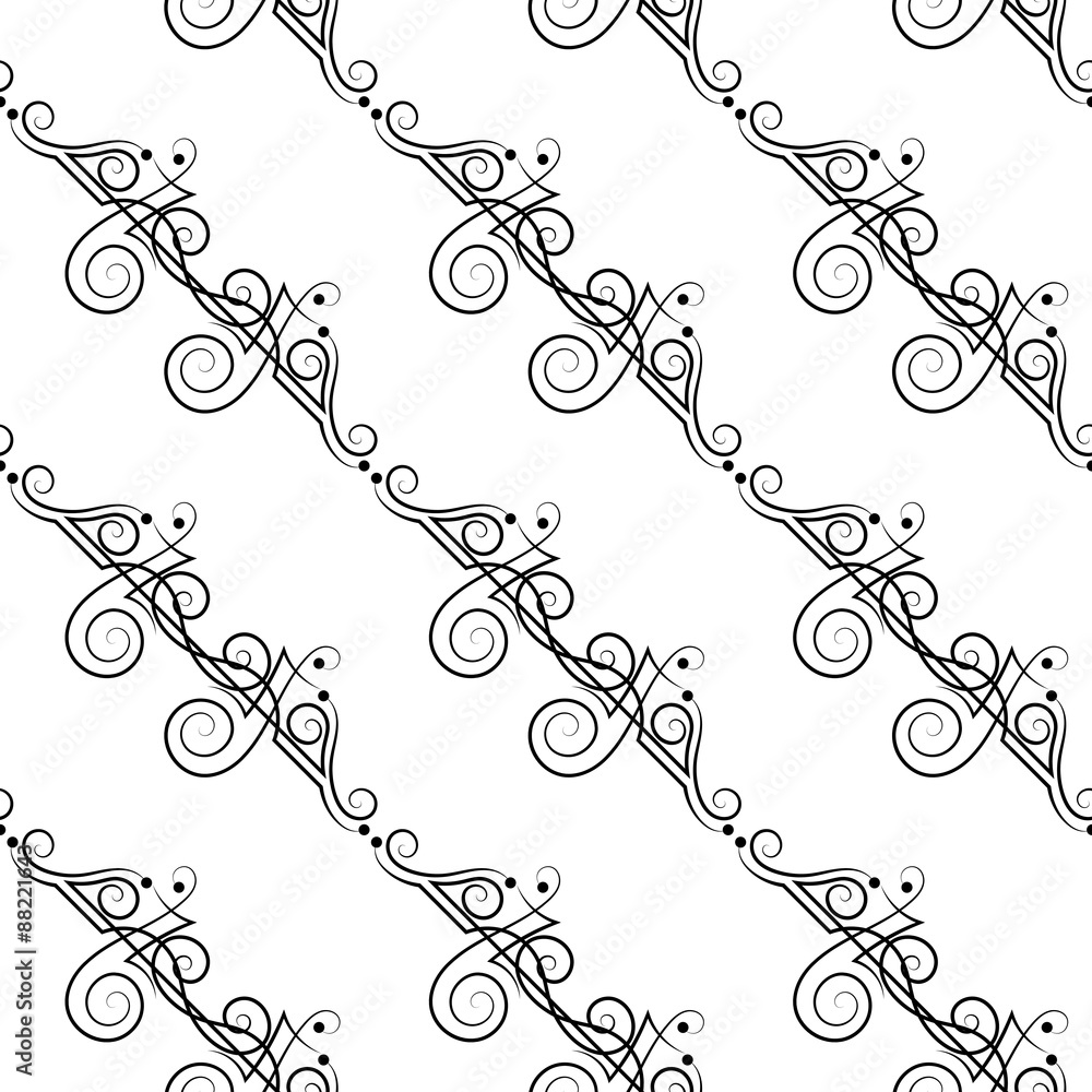 Vector seamless pattern of elegant flourishes Vector seamless pattern of elegant flourishes