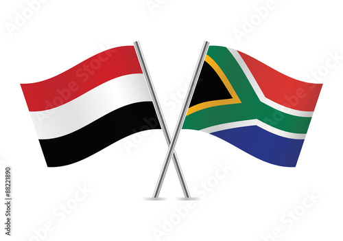 Yemen and South Africa flags. Vector illustration. Free Download Yemen and South Africa flags. Vector illustration. - GFXLoad