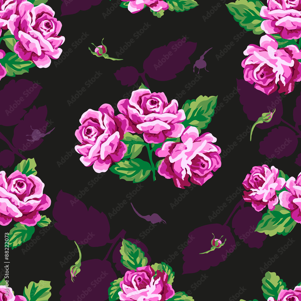 Beautiful floral seamless pattern . Vintage rose pattern