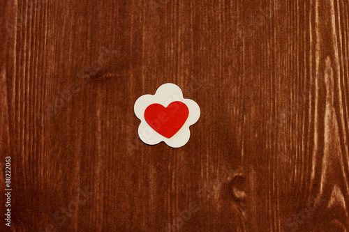 heart on a wood texture