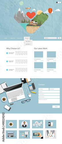 One Page Flat Website Design Template