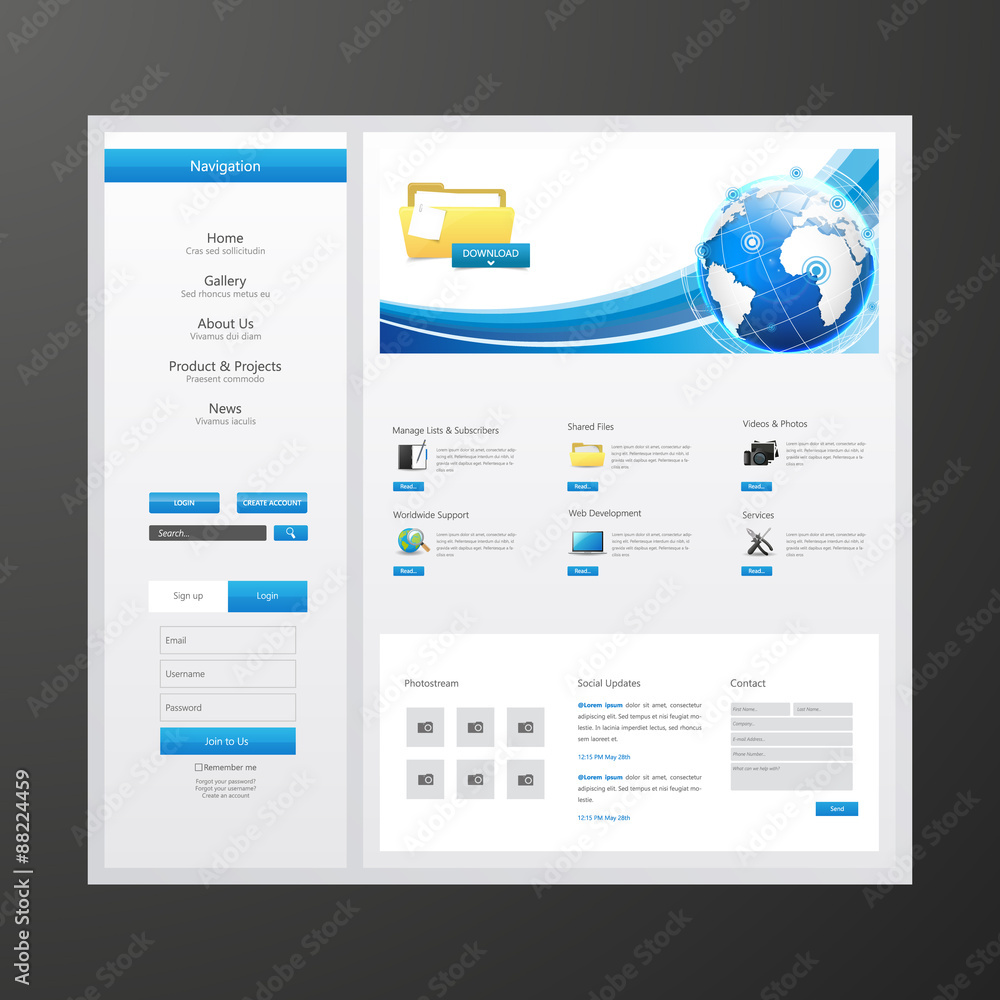 Business Website design template. Vector Design.
