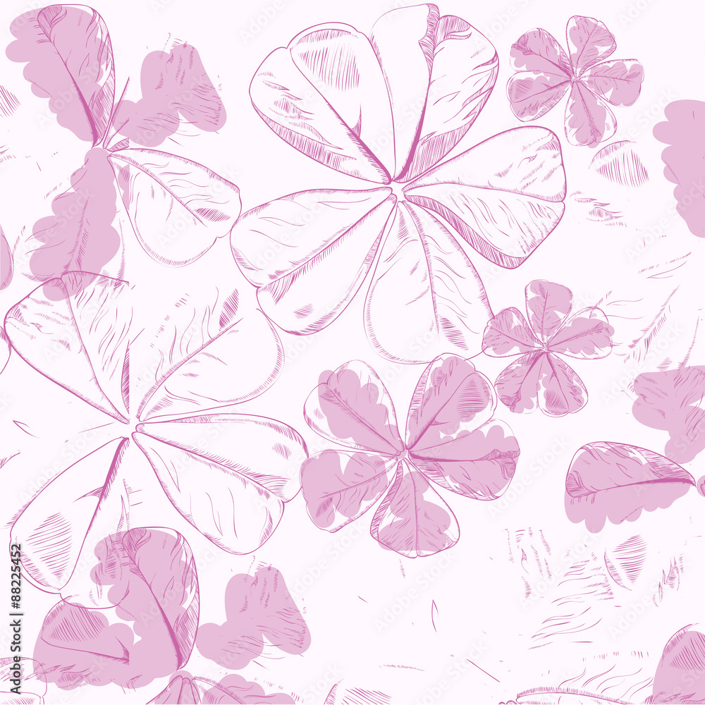 Fototapeta premium Vector hand drawing blue broken flowers background