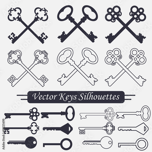 Crossed keys set - vector