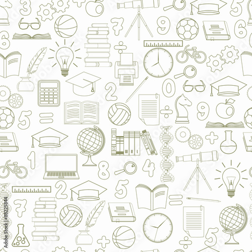 Education seamless background - vector