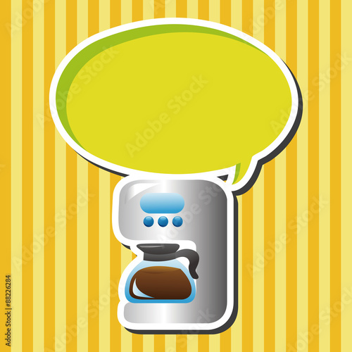 Home appliances theme coffee machine elements