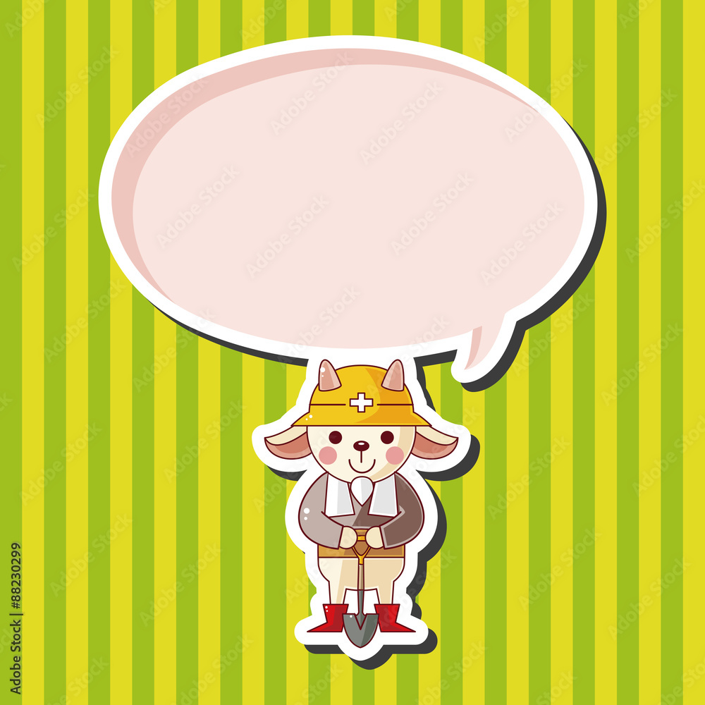 animal worker cartoon theme elements animal worker cartoon theme elements
