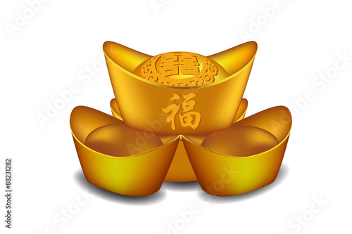 chinese gold vector image