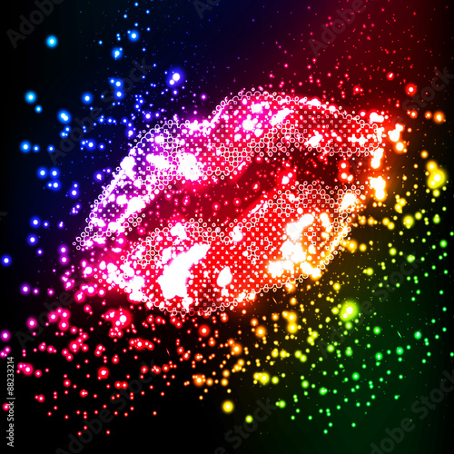 lips illustration, easy all editable