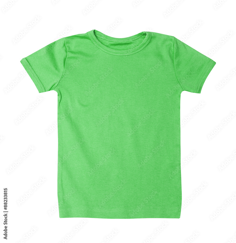 Children's wear - green shirt isolated on the white background Children's wear - green shirt isolated on the white background