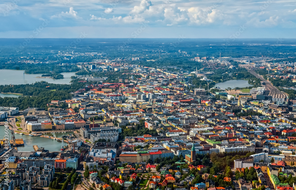 Aerial view of Helsinki, capitol of Finland
