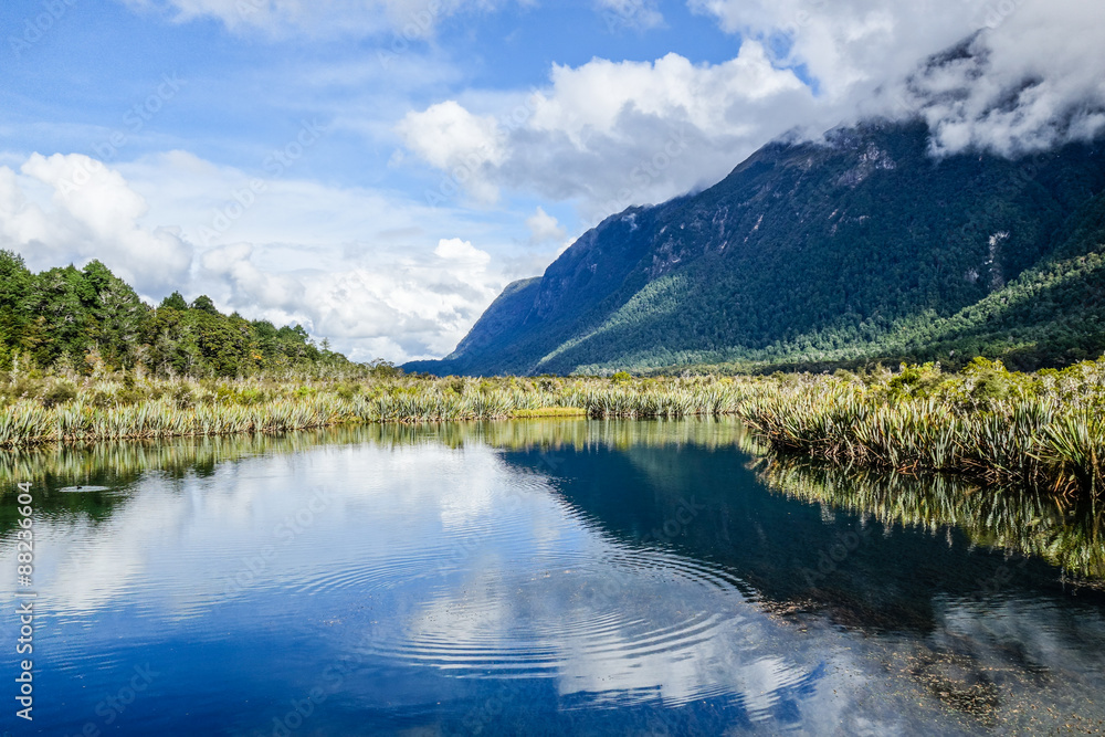 Mirror Lakes at Milford Sound National Park