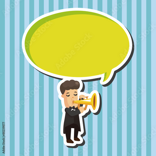 character musician trumpeter theme elements
