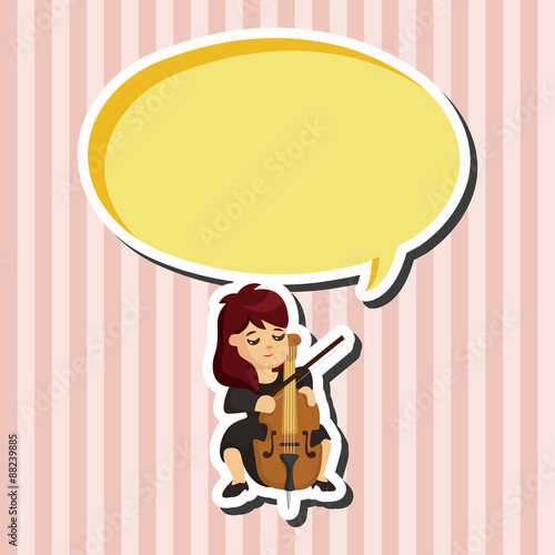 character musician cellist theme elements