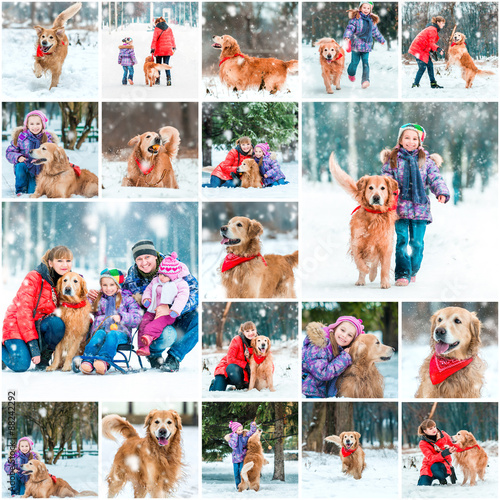 Fototapeta Naklejka Na Ścianę i Meble -  Photo collage of winter walks