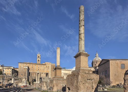 Ruins on roman forum in Rome, Italy
