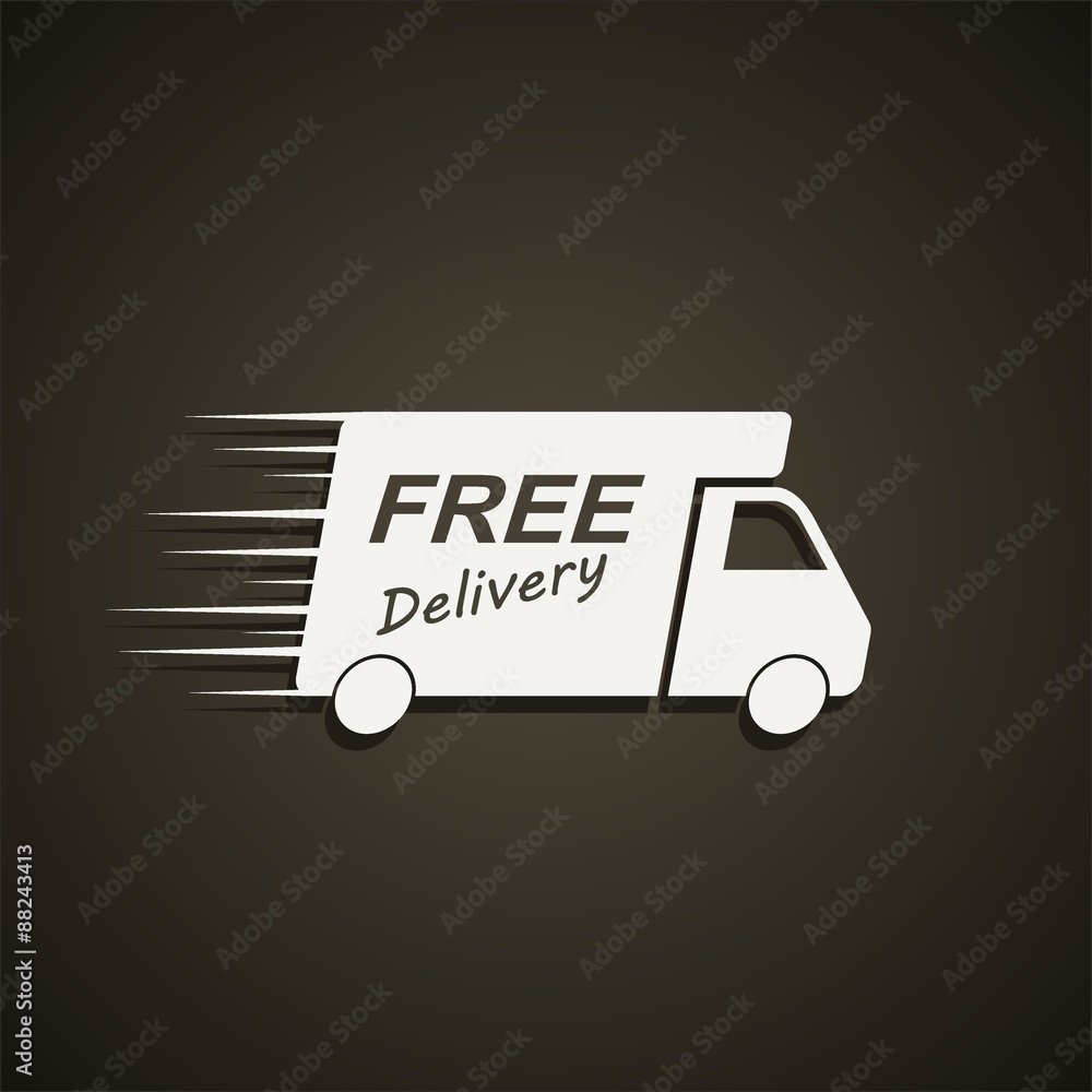 Icon shipments and free delivery. Vector illustration Icon shipments and free delivery. Vector illustration