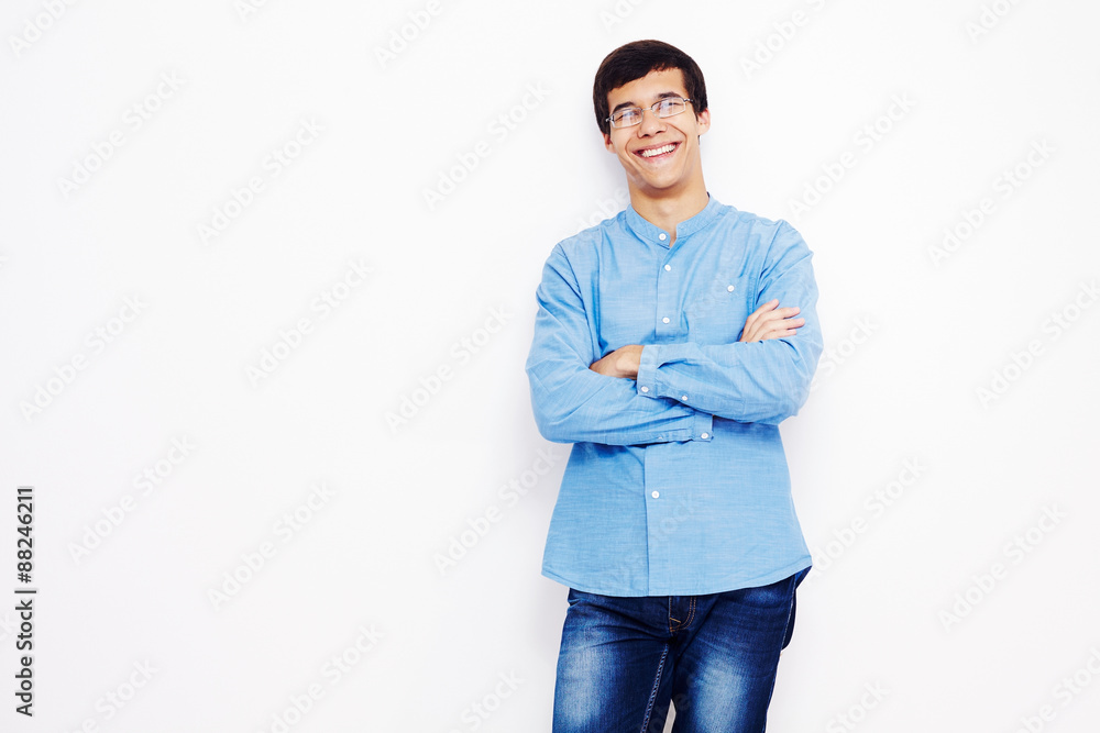 Guy with crossed arms over white Guy with crossed arms over white