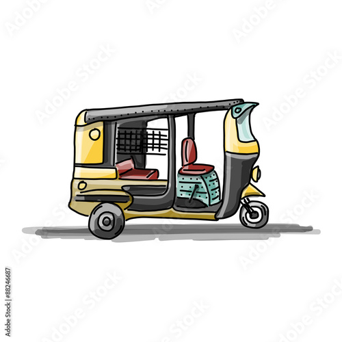 Indian taxi car, sketch for your design