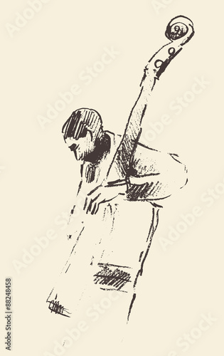 Jazz poster double bass music acoustic consept