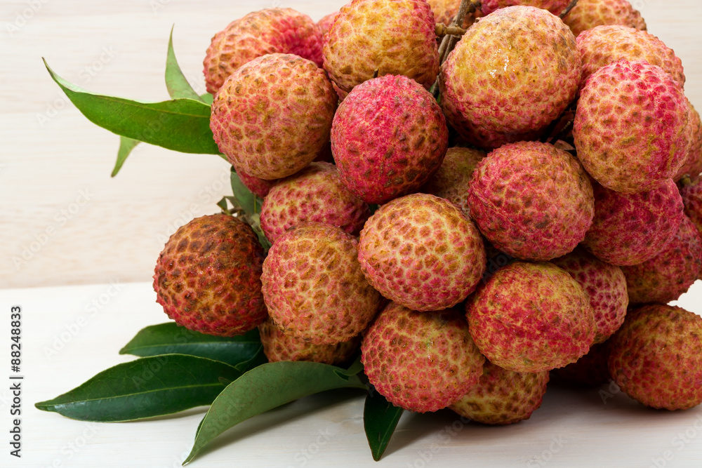 Litchi chinensis in the wooden box