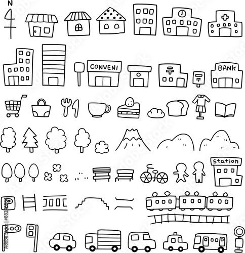 手描きの地図素材