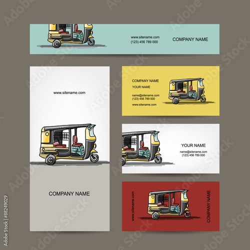 Indian taxi car, business cards for your design