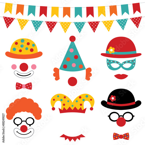 Circus and clown photo booth props