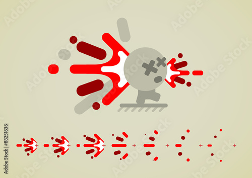 Splash of zombie's blood for videogames