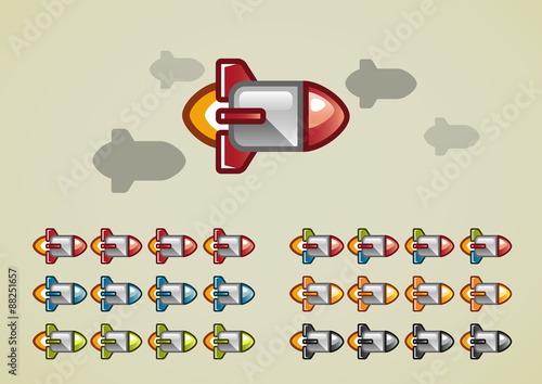 Flying rockets animation for videogames