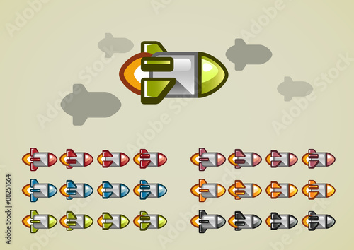 Rotational animated rockets for videogames