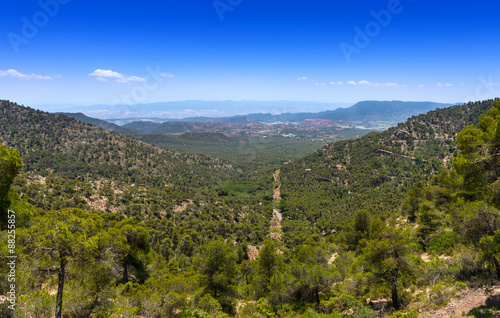 View from the Sierra Espuna National Park Looking east Murcia Province Spain photo