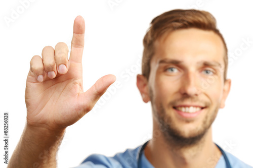 Doctor pointing his finger ...