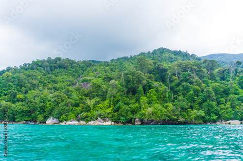 Beautiful rock Island Tropical ocean landscape © themorningglory