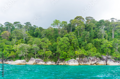 Beautiful rock Island Tropical ocean landscape
