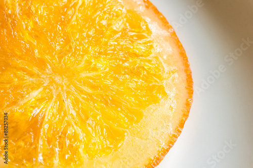 Orange sliced with syrup.