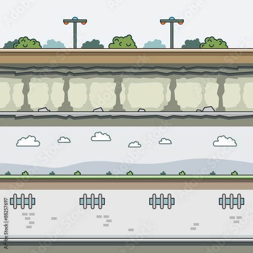 Parallax backgrounds for video games set 5