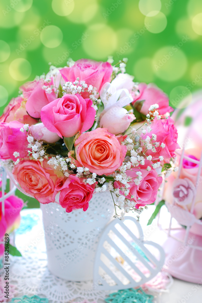 Obraz premium romantic rose bouquet for wedding