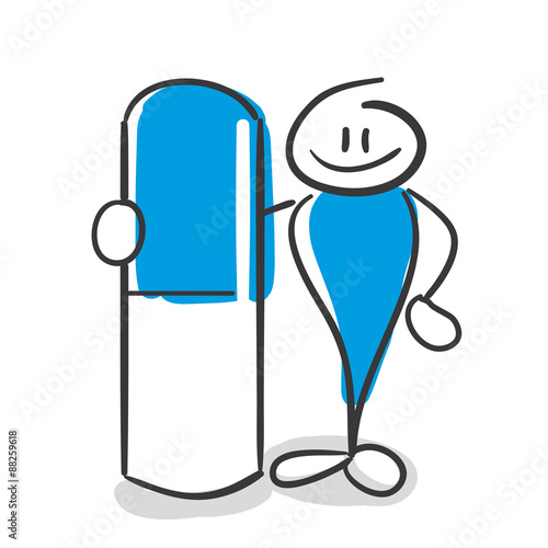 Stick Figure Series Blue