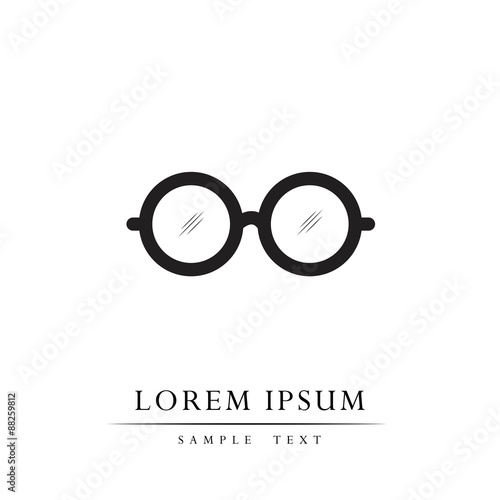 glasses hipster icon vector