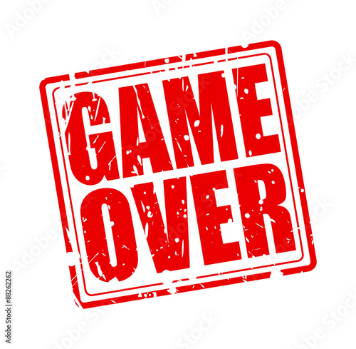 Game over red stamp text