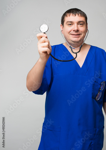 Young doctor holding a stethoscope