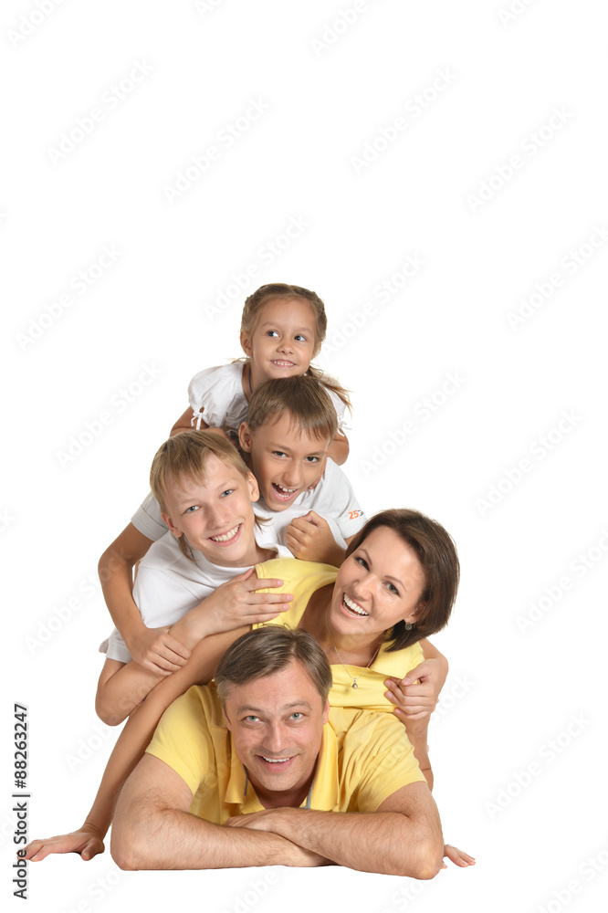 Happy family of four