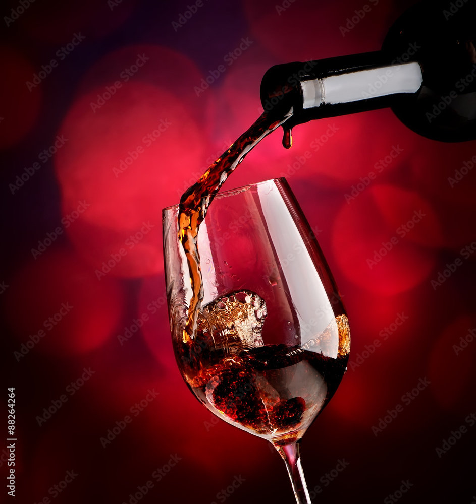 Wine on vinous background