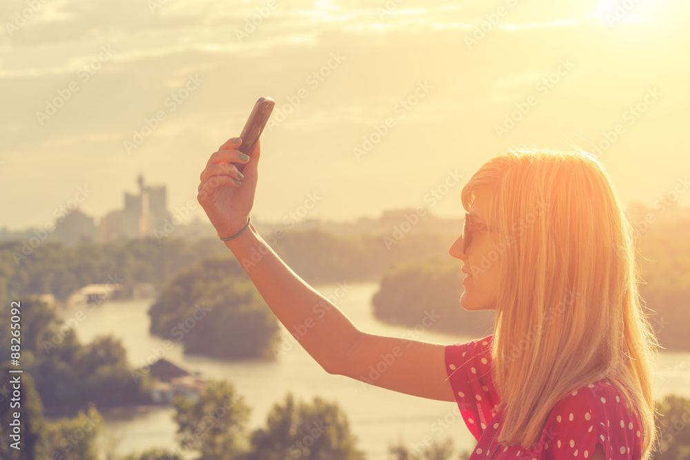 Chasing the sunset on a Sava river in Belgrade, Serbia, from Kalemegdan fortress, a view to New Belgrade and Zemun. Chasing the sunset on a Sava river in Belgrade, Serbia, from Kalemegdan fortress, a view to New Belgrade and Zemun.