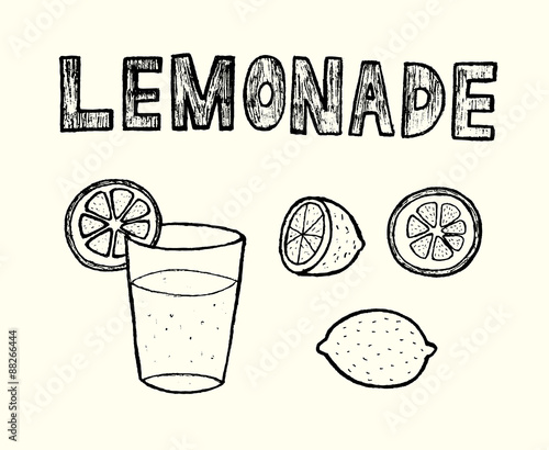 Lemonade set background vector