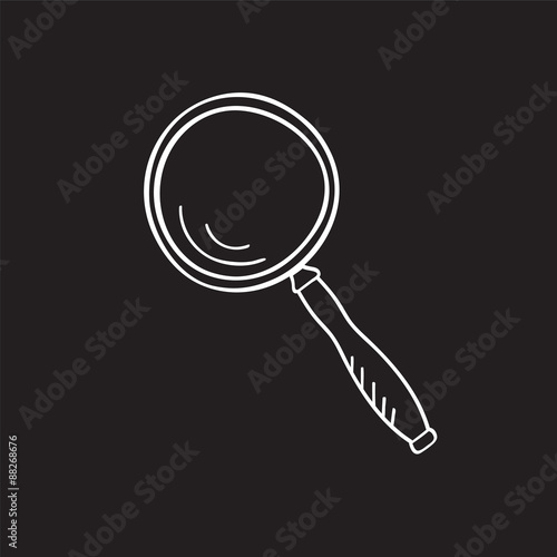 Magnifying glass doodle style vector illustration. Search icon