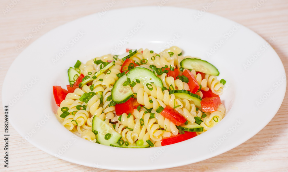 Pasta salad with tomato and cucumber Pasta salad with tomato and cucumber